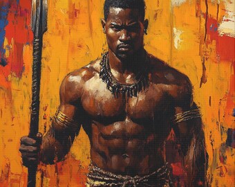 African American Art, Black Man Art, Masculine Art, Black Woman Art, Mens Fashion, Fashion Art, Gifts for him, Warrior, Black Model Canvas