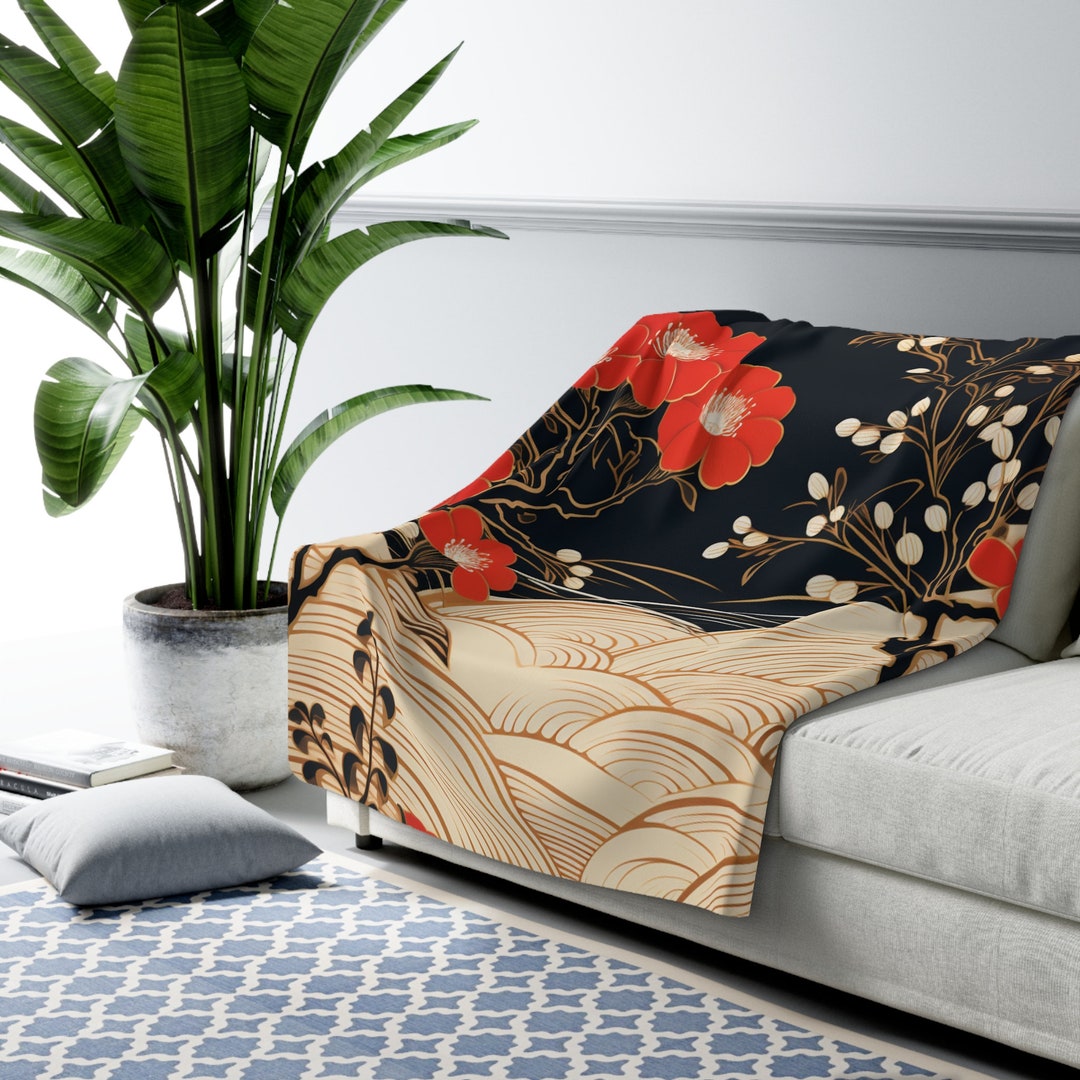 Japandi Art Blanket, Japandi D??cor, Japandi Neutral Scandinavian