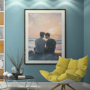 Queer Art Retro Vibe, Gay Muscle Art, Canvas Gallery Wraps, Gay Art, Elegant Queer Canvas Art LGBTQ Gifts, Wall Art gay, LGBTQ Art, Gay Art