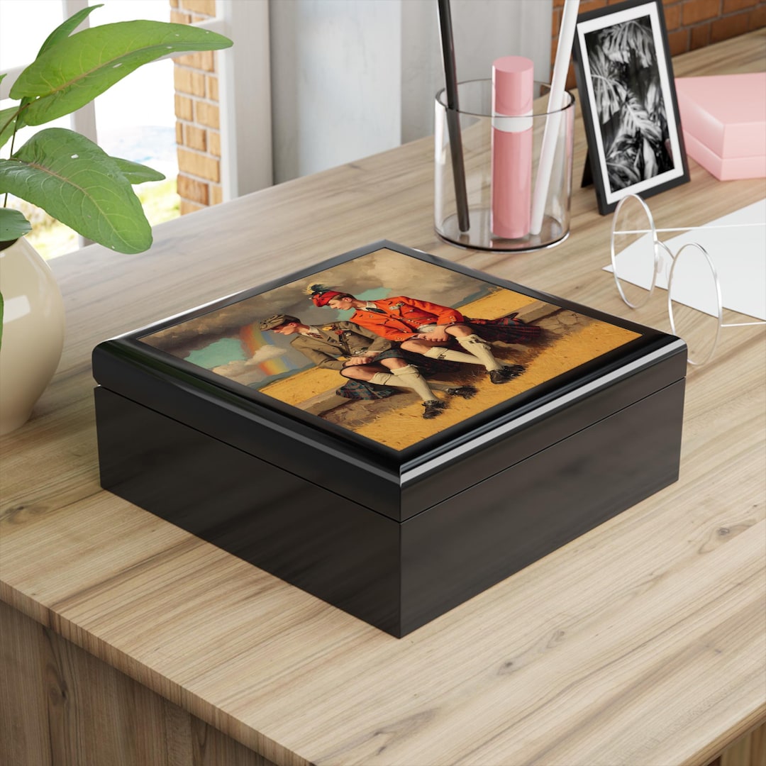 Gay Retro Art Keepsake Box, Personalized Queer Gifts, LGBTQ Jewelry Box ...