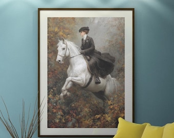 Unframed Art Prints of Victorian women, Victorian Art Retro Vibe, Fox hunting Art, Canvas Gallery Wraps, Gay Art, 1920s Canvas Art Gifts