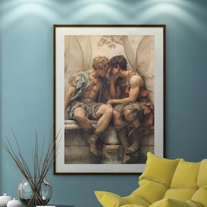 Queer Fairy Art Retro Vibe, Gay Art Vintage Style, Angelic Gay Print, Canvas Wraps, Elegant Canvas Art LGBTQ Gifts, WallArt Queer, LGBTQ Art