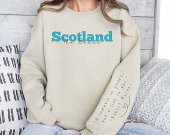 Scotland Sweatshirt, Sleeve Design Sweatshirt, Scottish Sweatshirt Sleeve Poetry, Scottish Gifts, Robert Burns Sweatshirt Scottish GiftScots