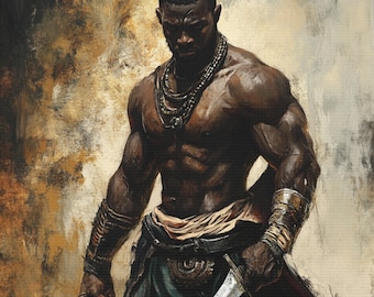 African American Art, Black Man Art, Masculine Art, Black Woman Art, Mens Fashion, Fashion Art, Gifts for him, Warrior, Black Model Canvas