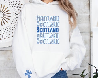 Scotland Sweatshirt, Sleeve design, Highland Cow hoodie, Scotland Hoodie, Scotland Shirt, Scotland Gift Scotland Pullover, Scotland Souvenir