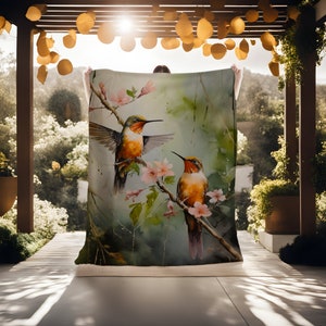 Hummingbird Lightweight Blanket Spring Gift Mother's Day Gift Mom's Home Decor Bedding Spring Gift Housewarming Present Bird Lover Gift