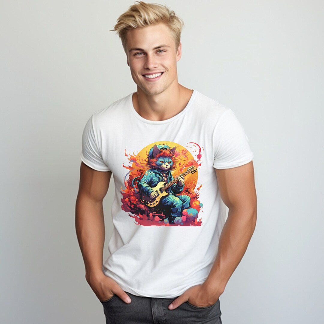 Cat Hippie Psychedelic Men's Golf Shirts