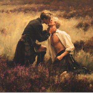 Queer Art Retro Vibe, Gay Scottish art, Queer Art Canvas Gallery Wraps, Gay Art, Elegant Queer Canvas Art LGBTQ Gifts Wall Art gay LGBTQ Art