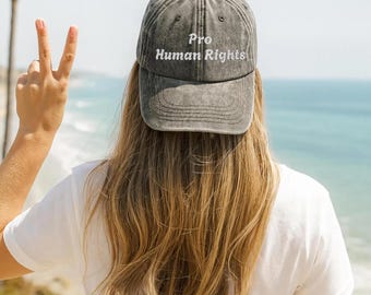 EMBROIDERED Politics Vintage Cap, Pro Human Rights, Political hat, Democracy Cap, Activism, Democratic Hat, Political Gifts, Liberal Gifts