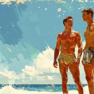 DIGITALE download queer art retro sfeer, gay Schotse kunst, queer art, gay art, elegante queer digitale kunst LGBTQ geschenken kunst aan de muur gay LGBTQ-kunst