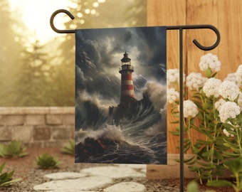 Lighthouse Garden & House Banner Decorative Yard Flag Colorful Gift Idea for Friends and Family Spring and Summer Outdoor Decor Yard Flag
