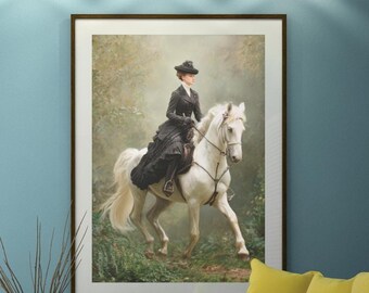 Unframed Art Prints of Victorian women, Victorian Art Retro Vibe, Fox hunting Art, Canvas Gallery Wraps, Gay Art, 1920s Canvas Art Gifts