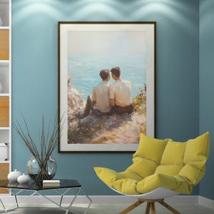 Queer Art Retro Vibe, Gay Muscle Art, Canvas Gallery Wraps, Gay Art, Elegant Queer Canvas Art LGBTQ Gifts, Wall Art gay, LGBTQ Art, Gay Art