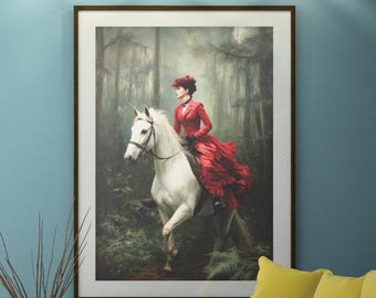 Unframed Art Prints of Victorian women, Victorian Art Retro Vibe, Fox hunting Art, Canvas Gallery Wraps, Gay Art, 1920s Canvas Art Gifts