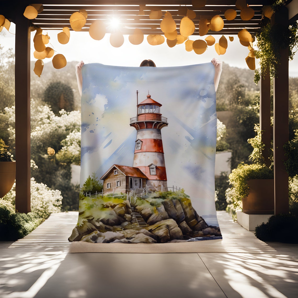 Lighthouses Blanket Lightweight,lighthouse Quilt,lighthouse Bedcover