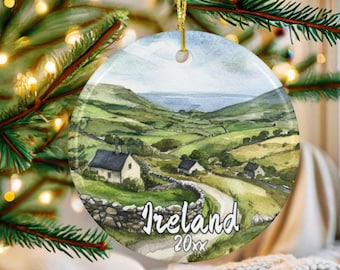 Personalized Ireland Gifts, Irish Countryside, 2024 ornament, Irish Christmas Ornament, Irish Gifts, Ireland, Celtic Ornament, Dublin, Irish