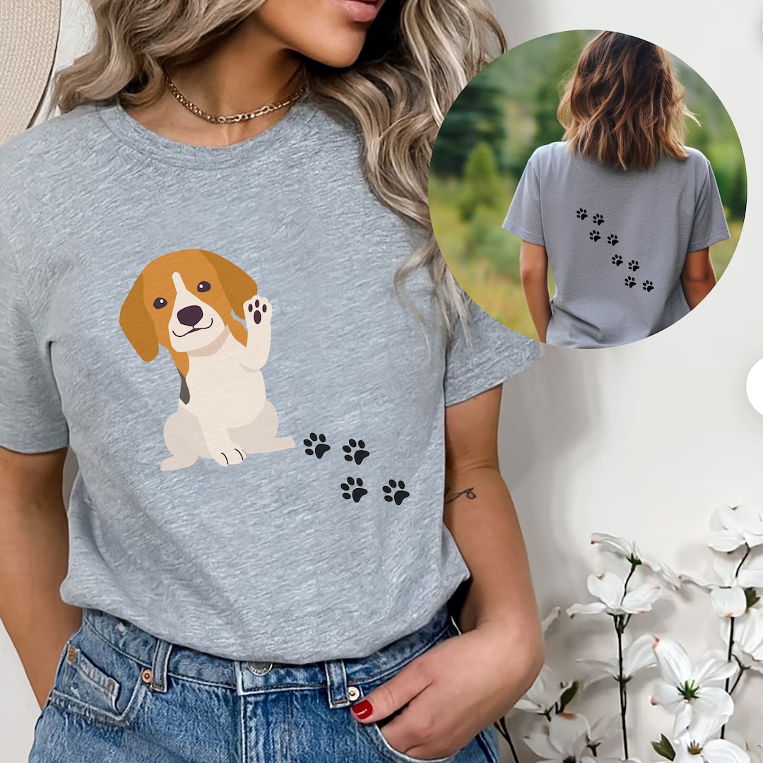 Slope shoulder puppy T-shirt