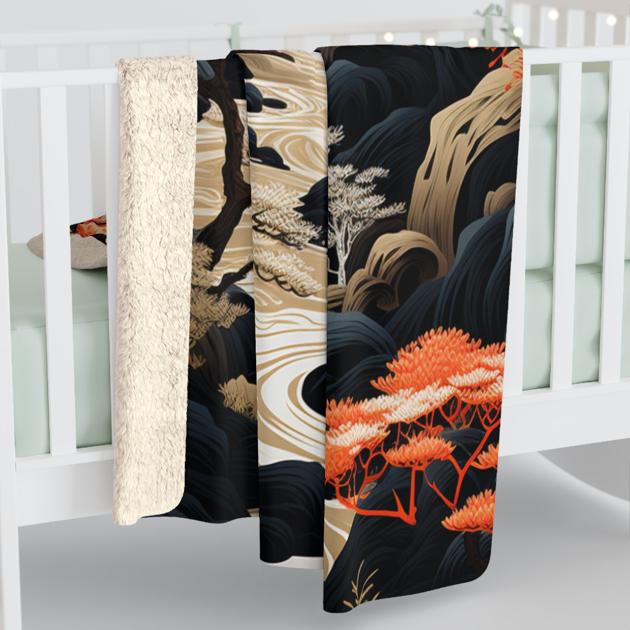 Japandi Art Blanket, Japandi D??cor, Japandi Neutral Scandinavian