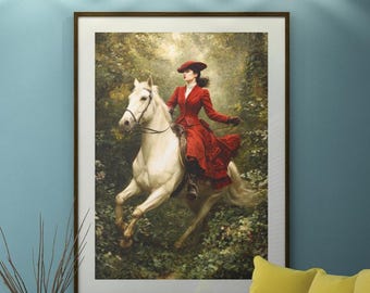 Unframed Art Prints of Victorian women, Victorian Art Retro Vibe, Fox hunting Art, Canvas Gallery Wraps, Gay Art, 1920s Canvas Art Gifts