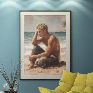 Queer Art Retro Vibe, Gay Muscle Art, Canvas Gallery Wraps, Gay Art, Elegant Queer Canvas Art LGBTQ Gifts, Wall Art gay, LGBTQ Art, Gay Art