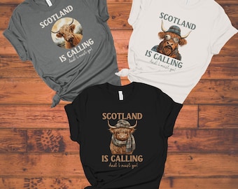 Group shirt, Highland Cow, Scotland is Calling, Scottish Heritage shirt, Scottish gifts, Travel Scotland gift, Scottish cow shirt, Scotland