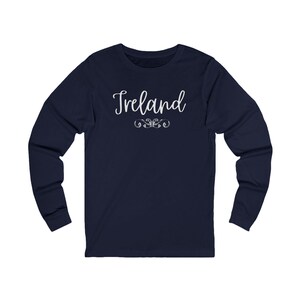 Ireland Long Sleeve Tee | Unisex Jersey Shirt for Travelers | Adventure Apparel, Gift for Scots, Casual Wear, Souvenir, Irish Long Sleeved image 9