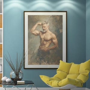 Queer Art Retro Vibe, Gay Muscle Art, Canvas Gallery Wraps, Gay Art, Elegant Queer Canvas Art LGBTQ Gifts, Wall Art gay, LGBTQ Art, Gay Art