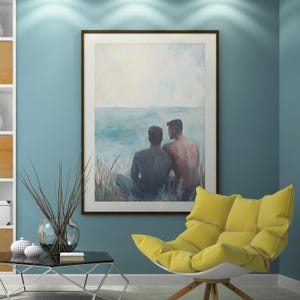 Queer Art Retro Vibe, Gay Muscle Art, Canvas Gallery Wraps, Gay Art, Elegant Queer Canvas Art LGBTQ Gifts, Wall Art gay, LGBTQ Art, Gay Art