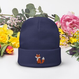 Embroidered beanie, Fox Beanie, Foxcore hat, Cap fox, Foxes Cap, Forestcore, Cottagecore, Fox lover, Embroidery, Embroidered hats
