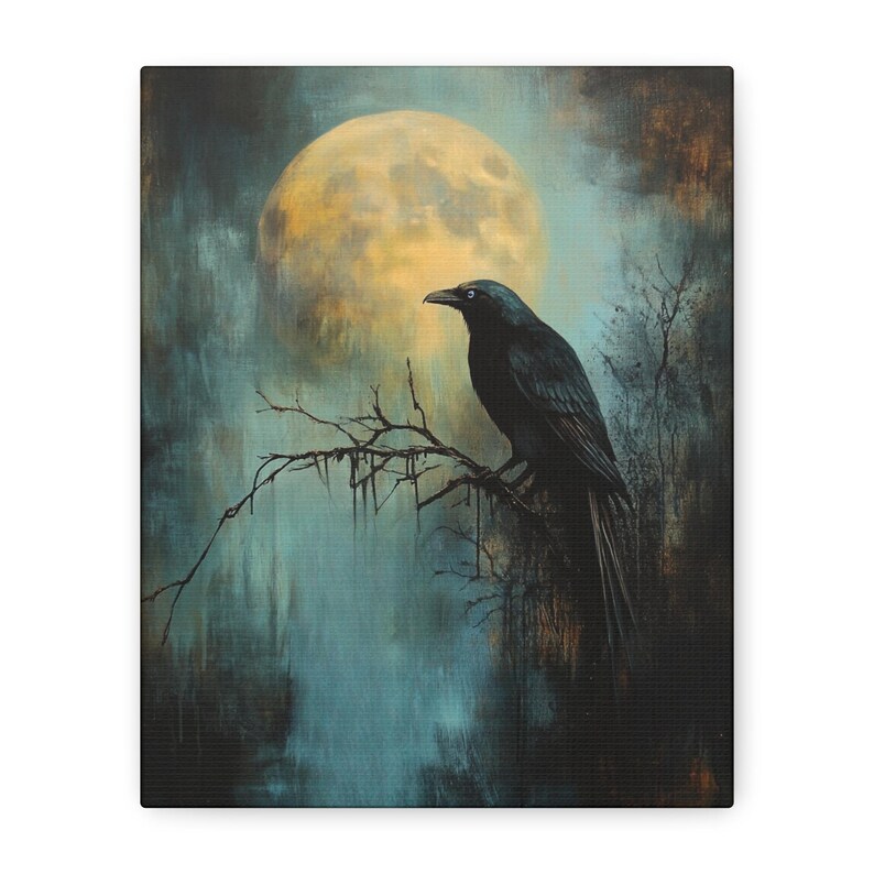 Raven Couple, Dark Forest Wall Art Print, Ravens, Edgar Allan Poe ...