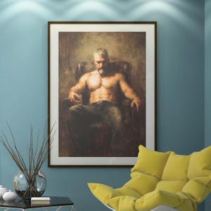Queer Art Retro Vibe, Gay Muscle Art, Canvas Gallery Wraps, Gay Art, Elegant Queer Canvas Art LGBTQ Gifts, Wall Art gay, LGBTQ Art, Gay Art
