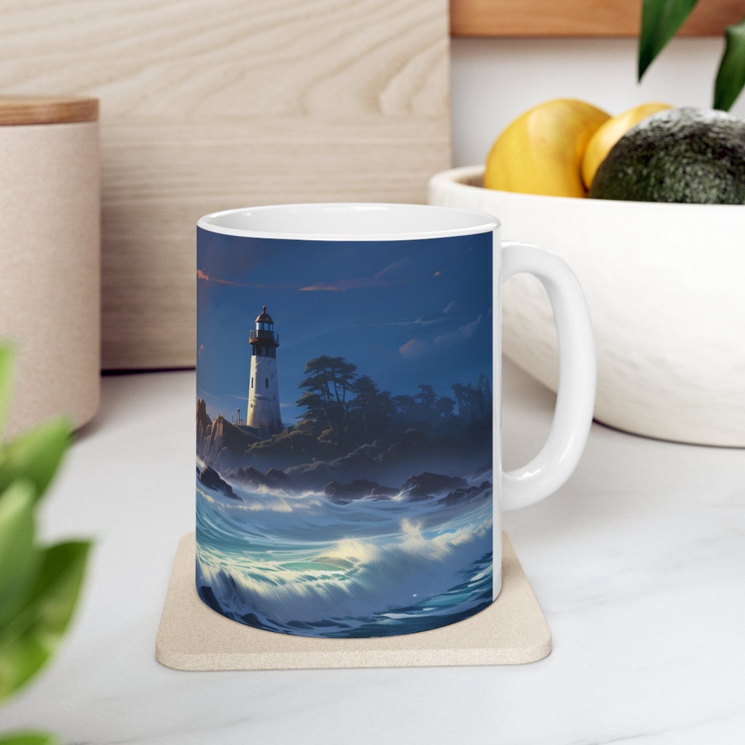 Lighthouse Decor, Lighthouse Mug, Light House Mug, Lighthouse Charm ...