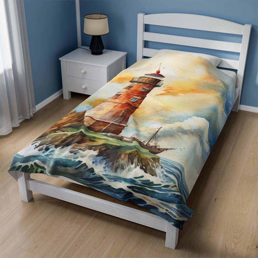 Lighthouses Blanketlighthouse Quiltlighthouse Etsy