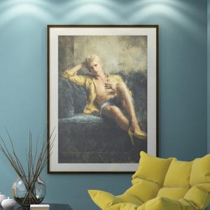 Queer Art Retro Vibe, Gay Muscle Art, Canvas Gallery Wraps, Gay Art, Elegant Queer Canvas Art LGBTQ Gifts, Wall Art gay, LGBTQ Art, Gay Art