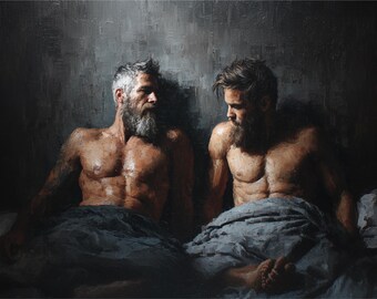DESCARGA DIGITAL Arte Queer Retro, Hombres Gay Mayores, Arte Queer, Arte Gay, Arte Digital Queer Elegante, Regalos LGBTQ, Arte Muscular Gay, Arte LGBTQ