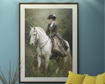 Unframed Art Prints of Victorian women, Victorian Art Retro Vibe, Fox hunting Art, Canvas Gallery Wraps, Gay Art, 1920s Canvas Art Gifts