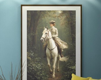 Unframed Art Prints of Victorian women, Victorian Art Retro Vibe, Fox hunting Art, Canvas Gallery Wraps, Gay Art, 1920s Canvas Art Gifts