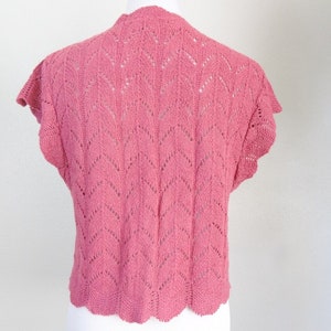 Vintage Mauve Crochet Knit Sweater Vest Cardigan image 3