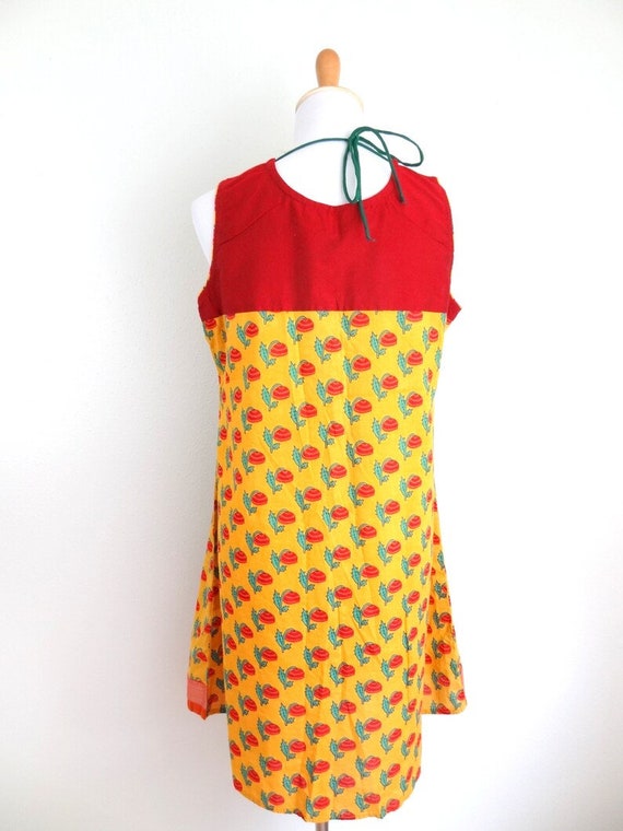 Vintage Cotton Sleeveless Indian Mini Dress // Bo… - image 4
