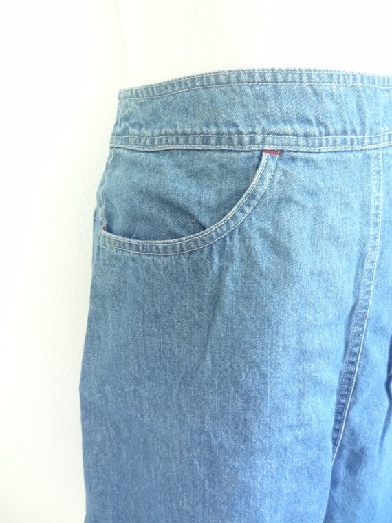 Vintage 80s Denim Chambray Mini Skirt - image 3