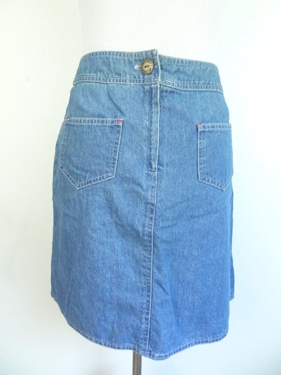Vintage 80s Denim Chambray Mini Skirt - image 6
