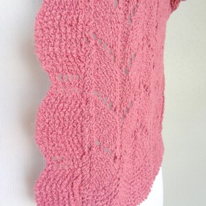 Vintage Mauve Crochet Knit Sweater Vest Cardigan image 6