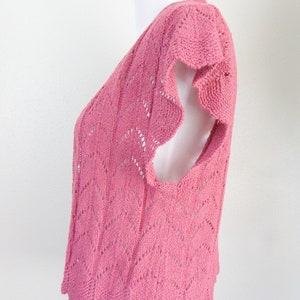 Vintage Mauve Crochet Knit Sweater Vest Cardigan image 4