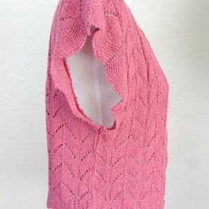 Vintage Mauve Crochet Knit Sweater Vest Cardigan image 2