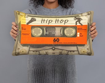 Hip Hop Cassette Tape Throw Pillow