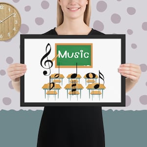 Music Class Framed Art, Music Classroom Posters, Gifts for Music Teachers