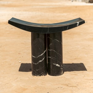 Black Marinquina Marble Bench - Luxury decor for living room