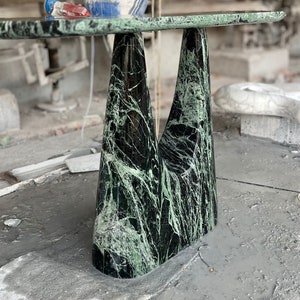 Spider Green Marble Console - Marble Console Table for Entryway - Living room Green Marble Furniture