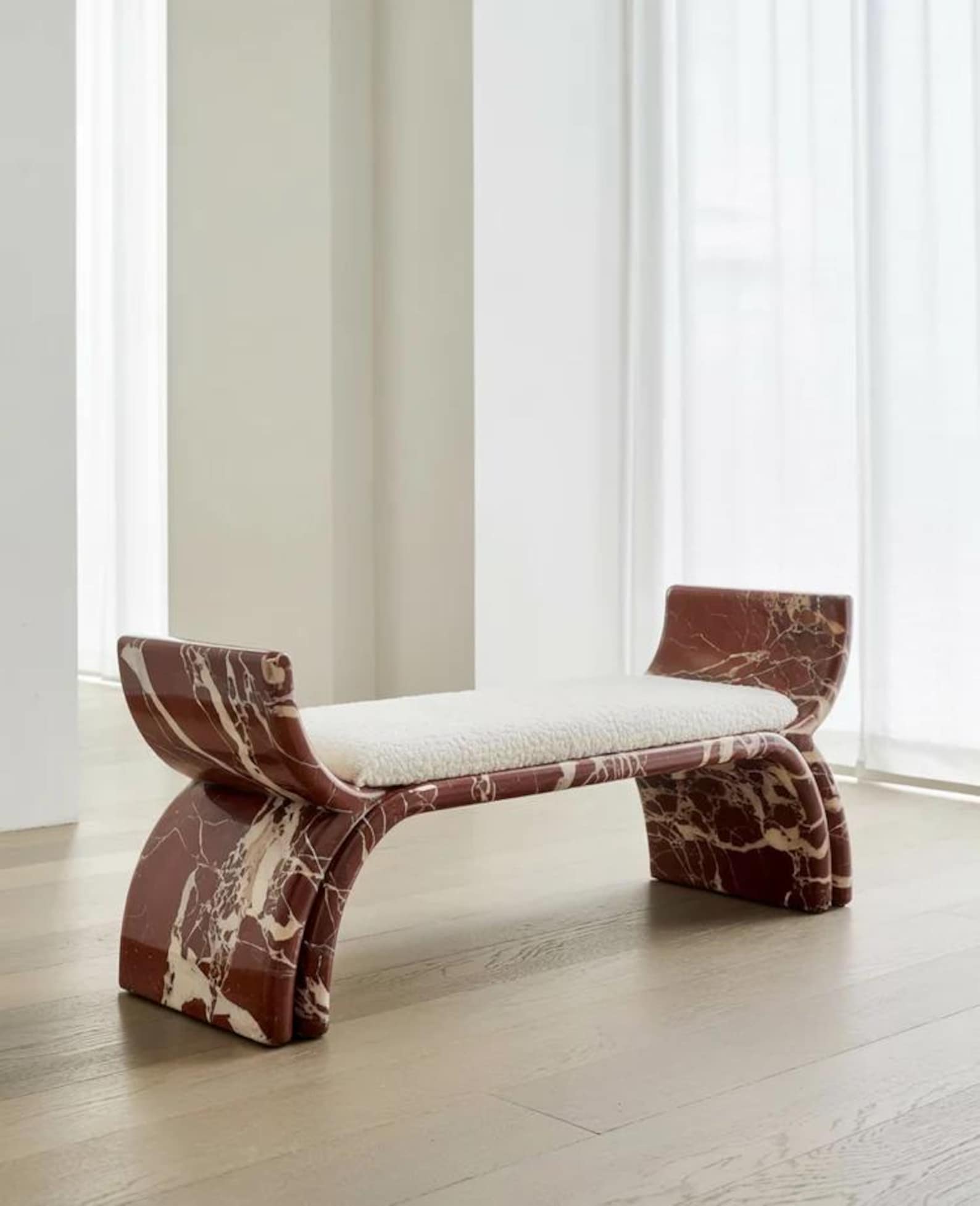 Photo inspiration: Marble Bench Modern Minimalist Stone Seating For Living Room Or Photo Inspiration