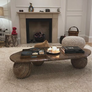 Distorted GLOBE COFFEE TABLE- Marble Table - Sphere design base - Different Materials available